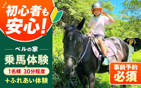 乗馬体験券（ふれあい、30分程度の乗馬）1名分 チケット / 恵那市 / ベルの家 [AUCN001]