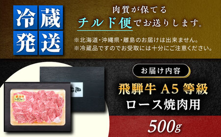 冷蔵だからうまい！飛騨牛 A5等級 ロース 焼肉用 500g[AUFX008]牛肉 黒毛和牛 国産 焼肉
