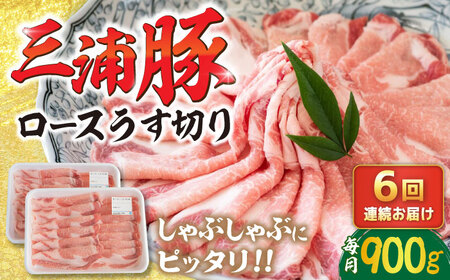 【6回定期便】 三浦豚 豚肉 ロース900ｇ（しゃぶしゃぶ用） / 恵那市 / あづま精肉店 [AUDL016] 10,950円