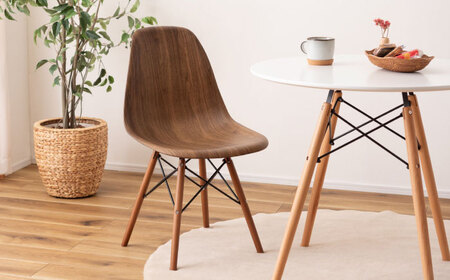 椅子 デザインチェア 木目プリント  ウォルナット 1脚[AUAD052]家具 椅子