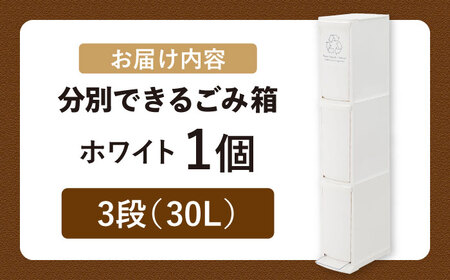ゴミ箱 ダストボックススリム 分別3段 30L ホワイト[AUAD066]ゴミ箱