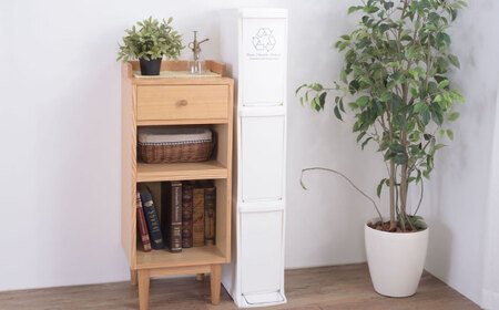 ゴミ箱 ダストボックススリム 分別3段 30L ホワイト[AUAD066]ゴミ箱