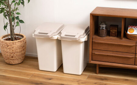 臭いが漏れないゴミ箱 33リットル 2個組[AUAD079]