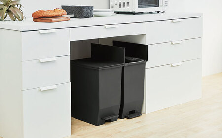 ごみ箱 コンパクト ペダルダストボックス ゴミ箱 20リットル ブラック 1個[AUAD087]