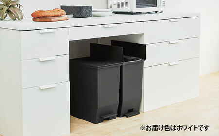 ごみ箱 コンパクト ペダルダストボックス 35リットル ホワイト 1個[AUAD090]