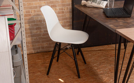 椅子 デザインチェア モノトーン ホワイト 1脚[AUAD055]家具 椅子