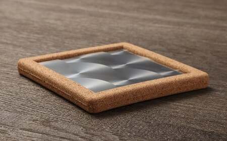 MIHIKARI End material -Coaster 1枚入り | コースター 雑貨 インテリア ステンレス コルク おしゃれ 贈り物 ギフト