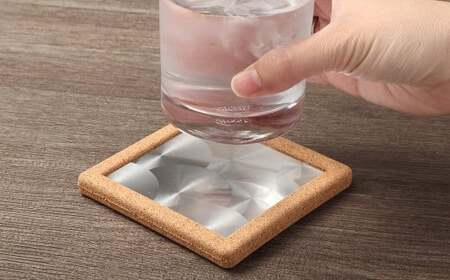 MIHIKARI End material -Coaster 1枚入り | コースター 雑貨 インテリア ステンレス コルク おしゃれ 贈り物 ギフト