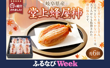 岐阜県(美濃加茂市)】【TVで紹介】 《先行受付》 堂上蜂屋柿 秀 6個