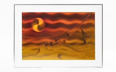 スピンアート 砂漠 | 美光技研 アート 作品 芸術 ステンレス