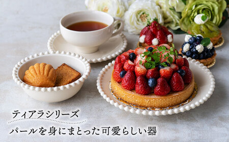 【美濃焼】ティアラ プレート 16cm アイボリー 2枚セット【Primitive陶舎花＊花】食器 ケーキ皿 パン皿 写真映え 洋風 ヨーロッパ風 カフェ風 かわいい おしゃれ [MFZ001]