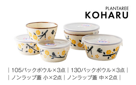 【美濃焼】PLANTAREE-KOHARU- パックボウル 10組セット（2サイズ×3個 蓋4枚付）【みのる陶器】美濃焼 セット 保存 保管 容器 食器 おしゃれ キッチン用品 国産 陶器 中鉢 取り鉢 煮物鉢 副菜鉢 ボール マルチボウル スープボウル デザートボウル シリアルボウル 北欧 カフェ風 おうちカフェ 蓋あり[MBF034]