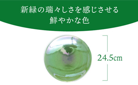 【美濃焼】ボナペティ8プレート　草緑瓷【RYOTA AOKI POTTERY/青木良太】陶芸家 青木良太 大皿 インテリア 雑貨 食器 パスタ皿 メインディッシュ 芸術 美術品 高級感 グリーン 緑 おしゃれ 送料無料 [MCH318]