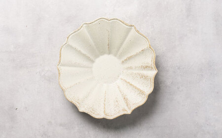 【美濃焼】Rin花24cmボウル 2点セット（ｴｸﾘｭ）【Felice-フェリーチェ-藤田陶器】[MBX074]