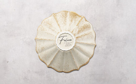 【美濃焼】Rin花24cmボウル 2点セット（ｴｸﾘｭ）【Felice-フェリーチェ-藤田陶器】[MBX074]