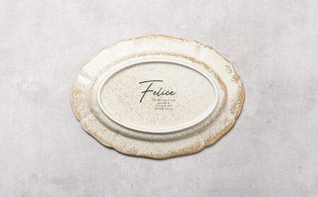 【美濃焼】Rin花 24cm・20cmオーバルプレート4点セット（ｴｸﾘｭ）【Felice-フェリーチェ-藤田陶器】[MBX077]