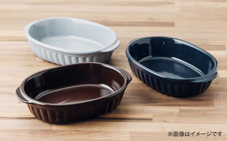【美濃焼】楕円型でおしゃれなグラタン皿 19cm グレー 3点セット 【うつわやさん−カネ忠】 グラタン オーブン 耐熱[MBO057]