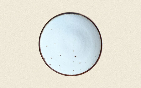 土物風マット シュークリーム小皿 同色2枚セット（粉引）[MFZ038]