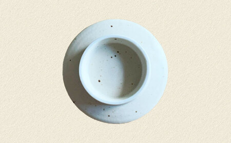 土物風マット シュークリーム小皿 同色2枚セット（粉引）[MFZ038]