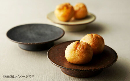 土物風マット シュークリーム小皿 同色2枚セット（粉引）[MFZ038]