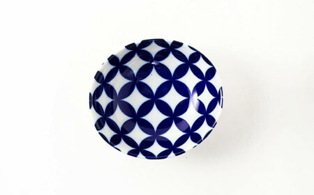 【美濃焼】　七宝紋　瑠璃楕円小鉢5点セット 【山正各務陶器】 縁起物　北欧風  (672901)[MFW047]