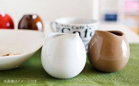 【美濃焼】ころんとミルクピッチャー 大 ホワイト 3個セット【Primitive陶舎花＊花】 カフェ コーヒー 紅茶[MFZ058]