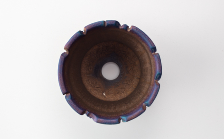 【美濃焼】匠の亀裂 プランター 5号サイズ ゴールドブルー【角山製陶所】観葉植物 鉢植え プランター 多肉植物 雑貨 インテリア ガーデニング 陶器 窯変 宇宙 金色 ゴールド 青色 ブルー シック 大人 送料無料 [MCS023]