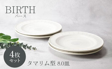 【美濃焼】バース タマリム型 8.0皿 4枚セット 美濃焼【カネ定製陶】[MEI046]
