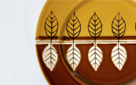 【美濃焼】塗り分け葉っぱ 9吋皿  4枚セット 【株式会社フタダ】 取り皿 リーフ 北欧[MCX019]