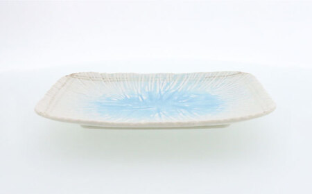 【美濃焼】雫 しずく 彫十草 焼物皿 4枚セット【カネ定製陶】[MEI097]