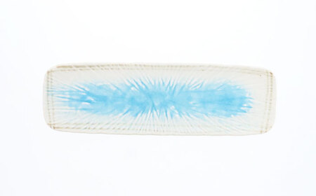 【美濃焼】雫 しずく 彫十草 長皿 2枚セット【カネ定製陶】[MEI105]