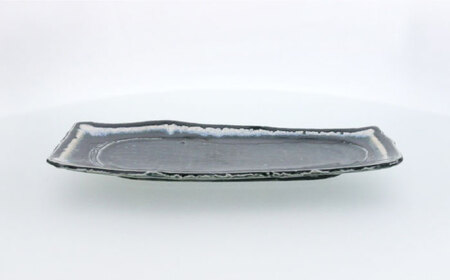 【美濃焼】黒部 ちぎり型 焼物皿 2枚セット【カネ定製陶】[MEI130]