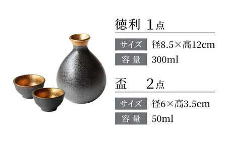 【美濃焼】ジャパン ゴールド SAKE 徳利・盃セット【二幸】磁器 酒器 徳利[MCZ139]
