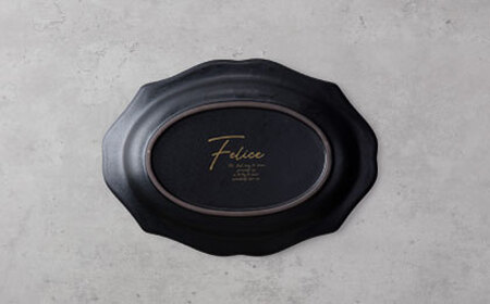 【美濃焼】fiorire-フィオリーレ-オーバルプレート 2枚セット（ivory×black）【Felice-フェリーチェ-藤田陶器】 皿 楕円皿 食器 [MBX112]