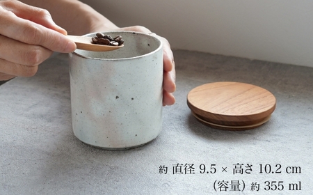 【美濃焼】SALIU SA03保存容器2個と茶さじのセット 選べるカラー（粉引・黒柿釉） 【株式会社ロロ】[MBZ060]