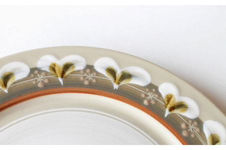 美濃焼】ローリエ 20cm リムプレートセット（紺・緑）【ふくべ窯】食器