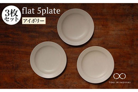 【美濃焼】flat 5plate 5プレート3枚セット（アイボリー3枚）【KANEAKI SAKAI POTTERY】【TOKI MINOYAKI返礼品】食器 皿 シンプル 器 うつわ プレート お皿 丸皿 中皿 取り皿 パン皿 ケーキ皿 焼き物 大人 シック マット アイボリー 金秋酒井 送料無料 [MBC016]