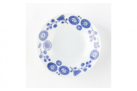 【美濃焼】メランコリコ北欧調 パスタカレー皿4枚セット【陶土う庵】（1005-0122）食器 深皿 プレート パスタ皿 カレー皿 メインディッシュ ランチ ディナー 花柄 北欧風 レンジ対応 食洗機対応 送料無料 [MBY001]