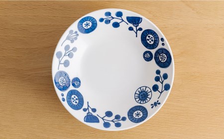 【美濃焼】メランコリコシリーズ プレートL 5枚 セット【うつわやさんーカネ忠】 食器 食器セット 皿 お皿 プレート 大皿 パスタ皿 カレー皿 深皿 花 フラワー ブルー ネイビー 送料無料 [MBO024]