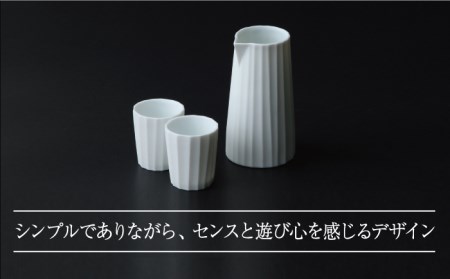 【美濃焼】コンラン×小兵 徳利・おちょこ 酒器セット 計3点【カネコ小兵製陶所】食器 片口 お猪口 おちょこ 酒器 お酒 日本酒 晩酌 ペア 夫婦 カップル ホワイト 白 シンプル おしゃれ デザイナーコラボ ギフト プレゼント 贈り物 送料無料 [MBD142]