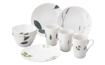 【美濃焼】ラ・エミーズ 19プレート＆マグカップ＆ボウル トリオセット 計9点【山加商店】 AM200-118 食器 皿 パスタ皿 ボウル サラダボウル プレート マグカップ コーヒーカップ ティーカップ うつわ ペア 白 ホワイト グリーン ハーブ 新生活 新居 シンプル 北欧風 送料無料[MEB013]