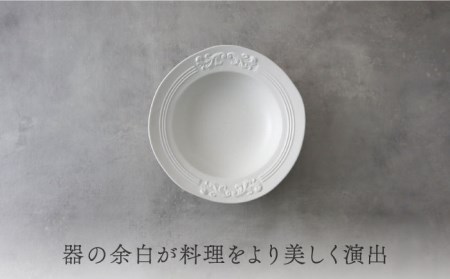 【美濃焼】Noble-ノーブル- 食器 4点セット（ロイヤルホワイト）【Felice-フェリーチェ-藤田陶器】小皿 薬味皿 パスタ皿 ケーキ皿 取り皿 スープボウル 写真映え おしゃれ [MBX045]