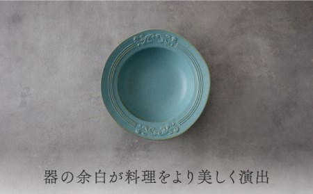 【美濃焼】Noble-ノーブル- 食器 4点セット（クイーンブルー）【Felice-フェリーチェ-藤田陶器】小皿 薬味皿 パスタ皿 ケーキ皿 取り皿 スープボウル 写真映え おしゃれ [MBX046]