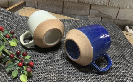 【美濃焼】modern マグカップ ペアセット (青・白)【竜仙窯】食器 コーヒーカップ ティーカップ マグ コップ 珈琲 紅茶 お茶 ペア 夫婦 カップル ホワイト ブルー 白 青 カフェ風 おしゃれ レンジ対応 食洗機対応 送料無料 [MDD026]