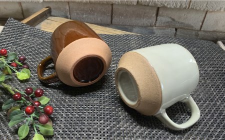 【美濃焼】modern マグカップ ペアセット (アメ・白)【竜仙窯】食器 コーヒーカップ ティーカップ マグ コップ 珈琲 紅茶 お茶 ペア 夫婦 カップル ホワイト ブラウン 白 茶 カフェ風 おしゃれ レンジ対応 食洗機対応 送料無料 [MDD028]