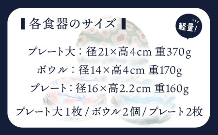 【美濃焼】Ｋａｎａｋｏｎｏホームセット５Ｐ【陶友 長江商店】食器 深皿 プレート パスタ皿 カレー皿 ケーキ皿 副菜皿 取り鉢 サラダボウル 花柄 かわいい おしゃれ レンジ対応 食洗機対応 送料無料 [MCO019]