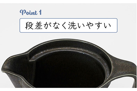 【美濃焼】窯変銀天目 ワイドポット（黒）【丸藤藤田陶器】食器 茶器 急須 ティーポット お茶 緑茶 ティータイム ブラック 黒 シンプル おしゃれ 美濃焼 日本製 送料無料 [MED003]