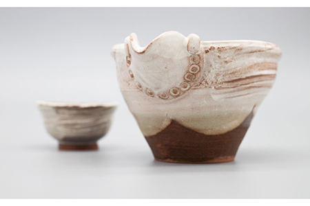 【美濃焼】粉引 刷毛目 片口酒器セット【桂山窯】食器 美濃焼  手作り 酒器 晩酌 日本製 おしゃれ セット レンジ対応 食洗機対応 送料無料[MEO005]