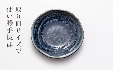 【美濃焼】石目 取皿 大・小 10点 セット ブルーイラボ（紺）【山銀深萱商店】食器 皿 プレート 小皿 取り皿 ケーキ皿 薬味皿 醤油皿 家族 おもてなし パーティ 美濃焼 日本製 レンジ対応 食洗機対応 送料無料 [MEZ003]