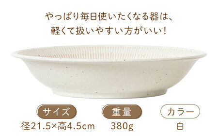 【美濃焼】軽量トチリ パスタ＆カレー皿 3色セット【陶土う庵】(1054-0195)食器 深皿 プレート パスタ皿 カレー皿 メインディッシュ ランチ ディナー ホワイト ネイビー グレー 白 紺 灰 軽い シンプル レンジ対応 送料無料 [MBY115]